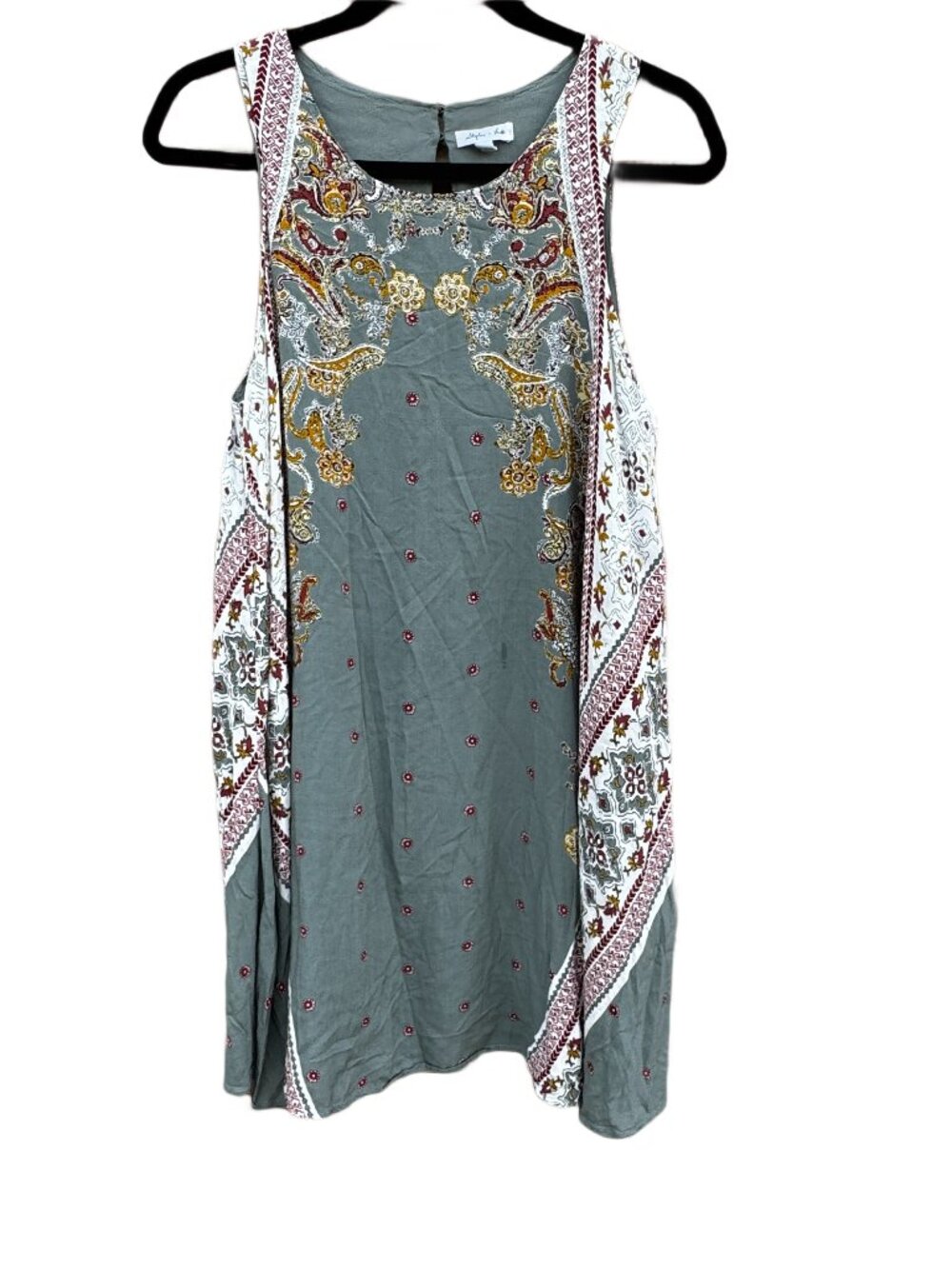 Skylar & Jade Dress Womens Large Green Boho Print Sleeveless